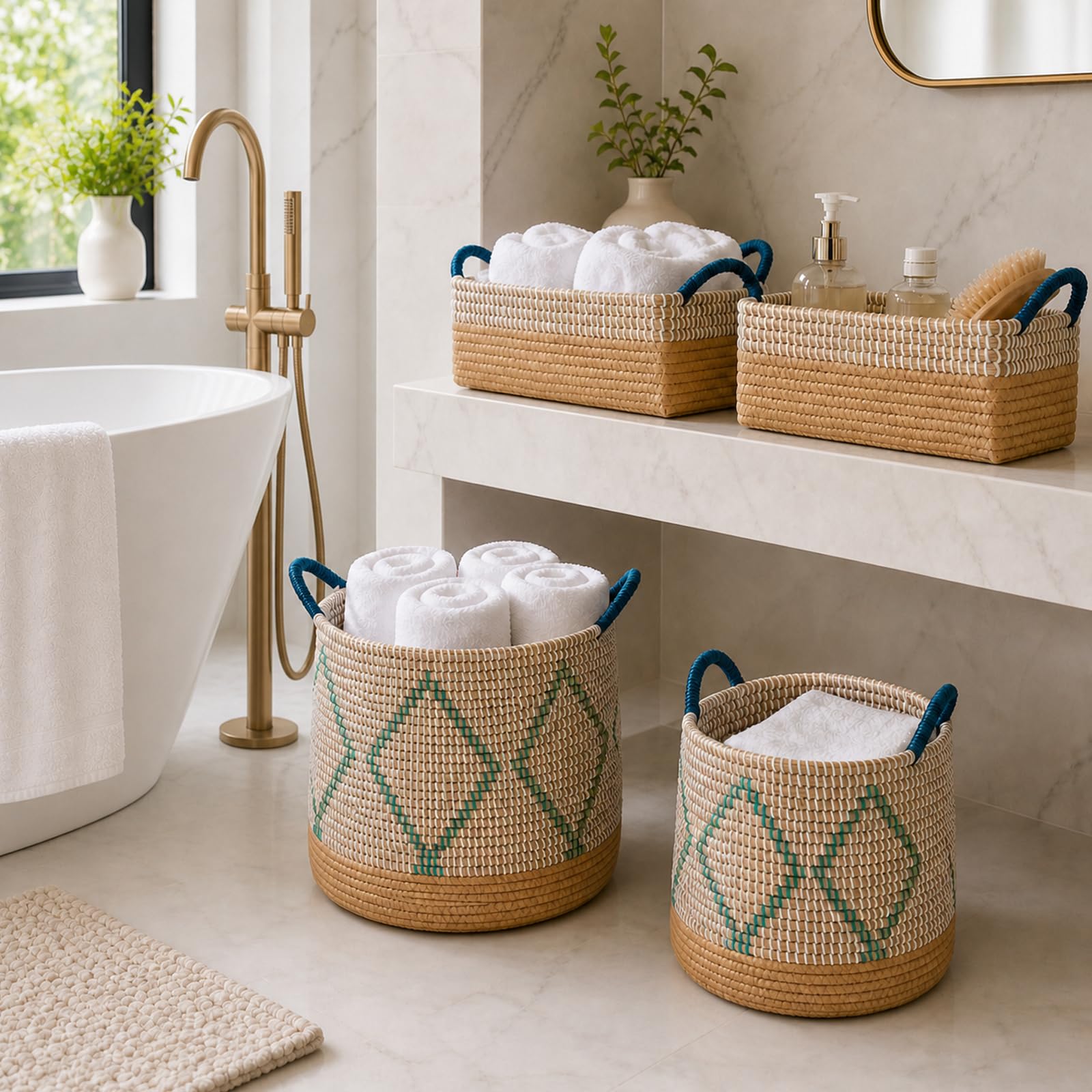 Handwoven Sea Grass Storage Baskets Set of 4 (4 Count)