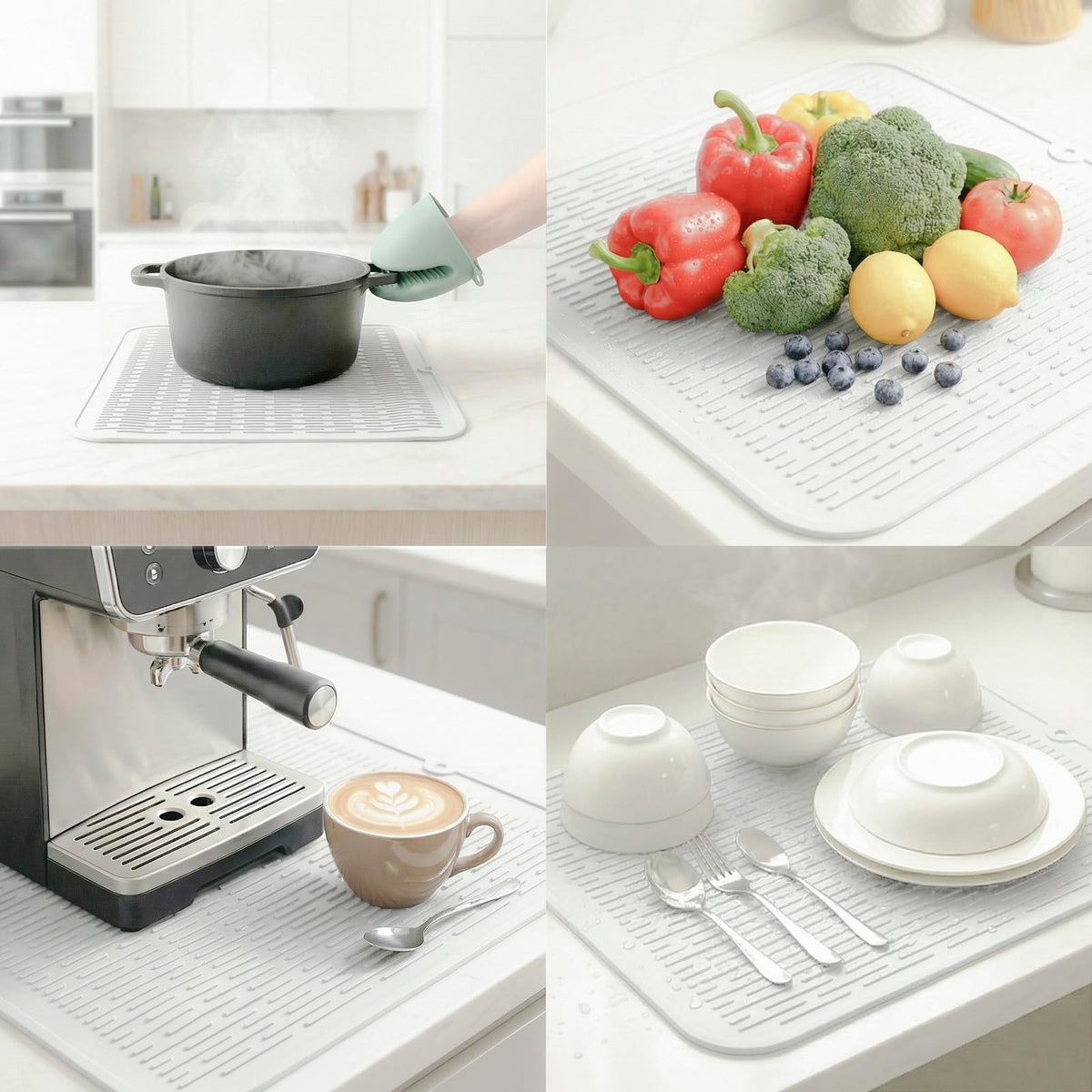 Silicone Dish Drying Mat for Multiple Usage
