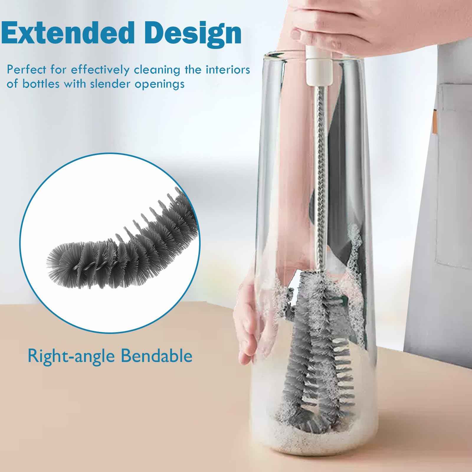 16 inches Long Handle Black Bottle Cleaning Brushes