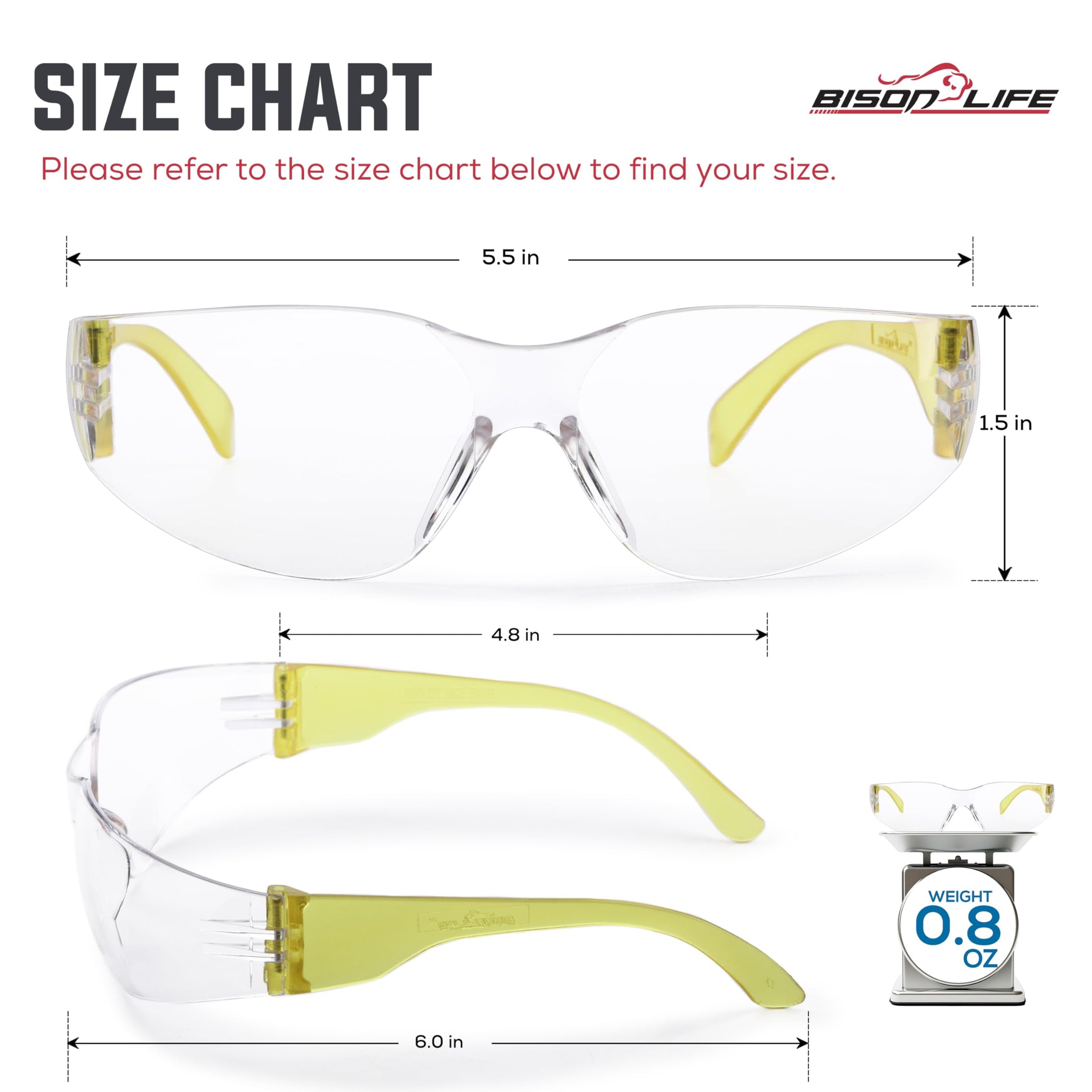 Clear Lens Yellow Safety Glasses (12 Count)