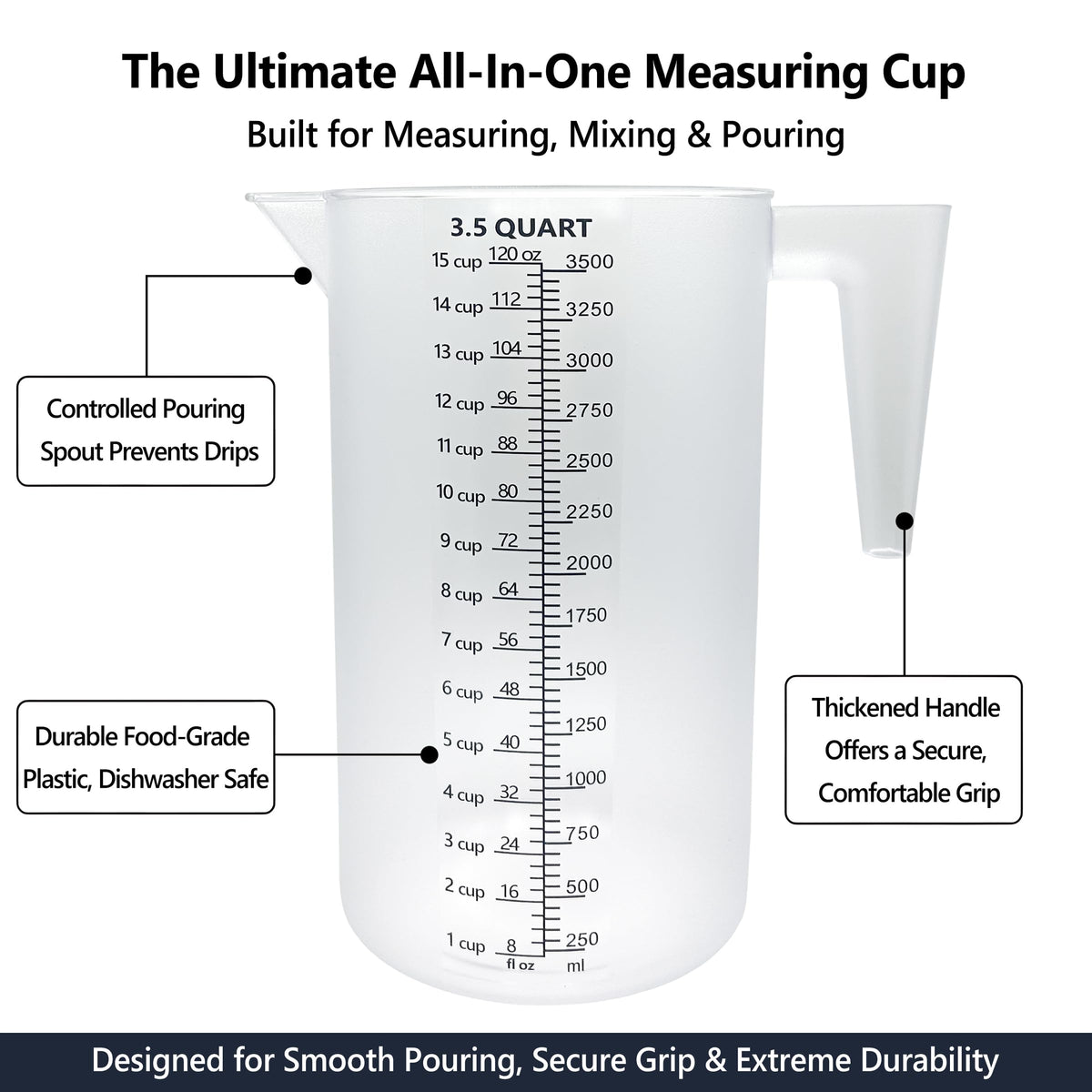 120oz Plastic Measuring Pitcher