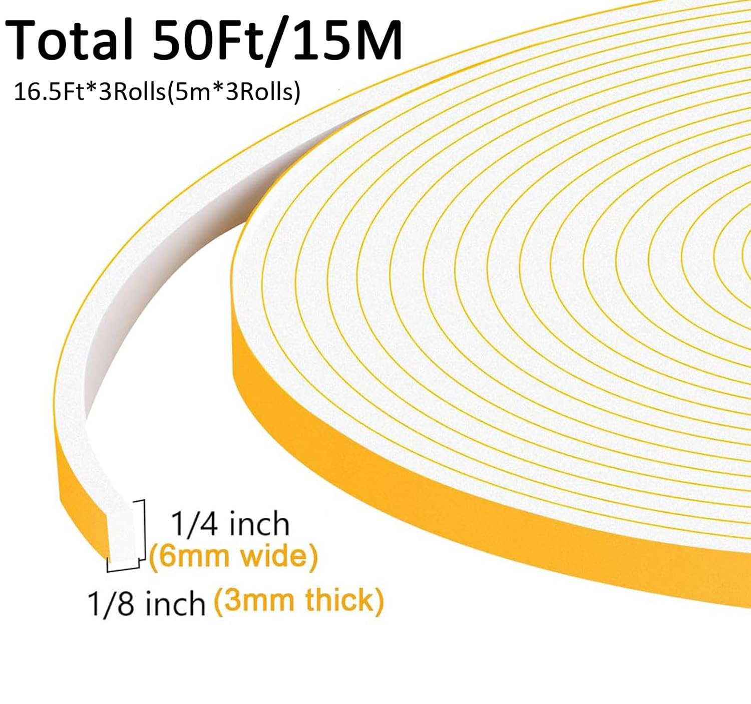 Thin Foam Tape for Sliding Doors (50 Foot)