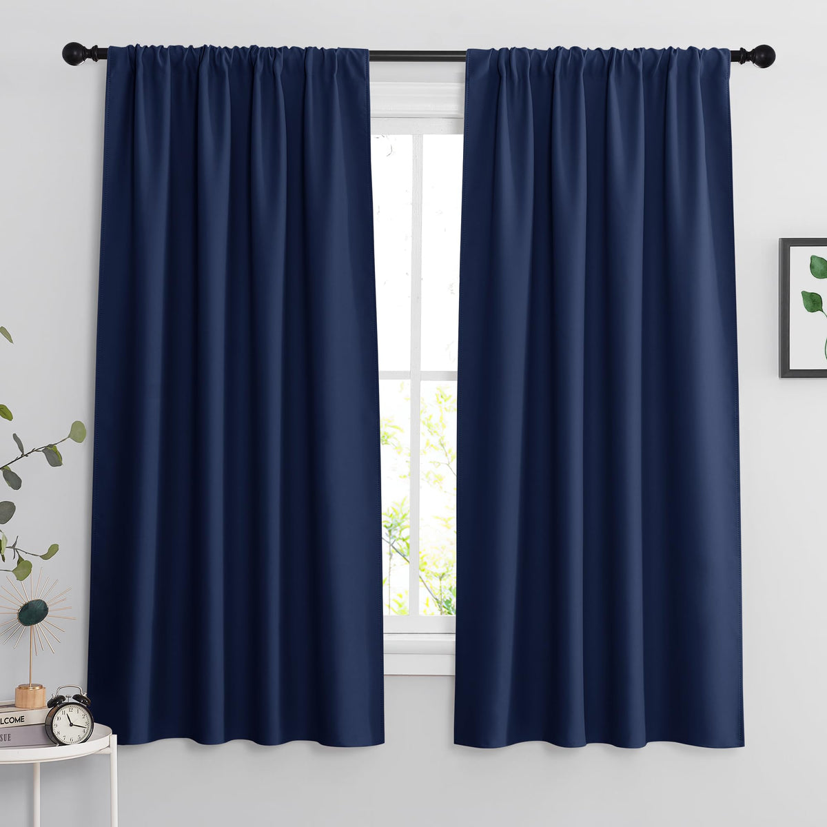 Blackout Curtains for Bedroom Living Room Nursery 63 inches Long (2 Count)