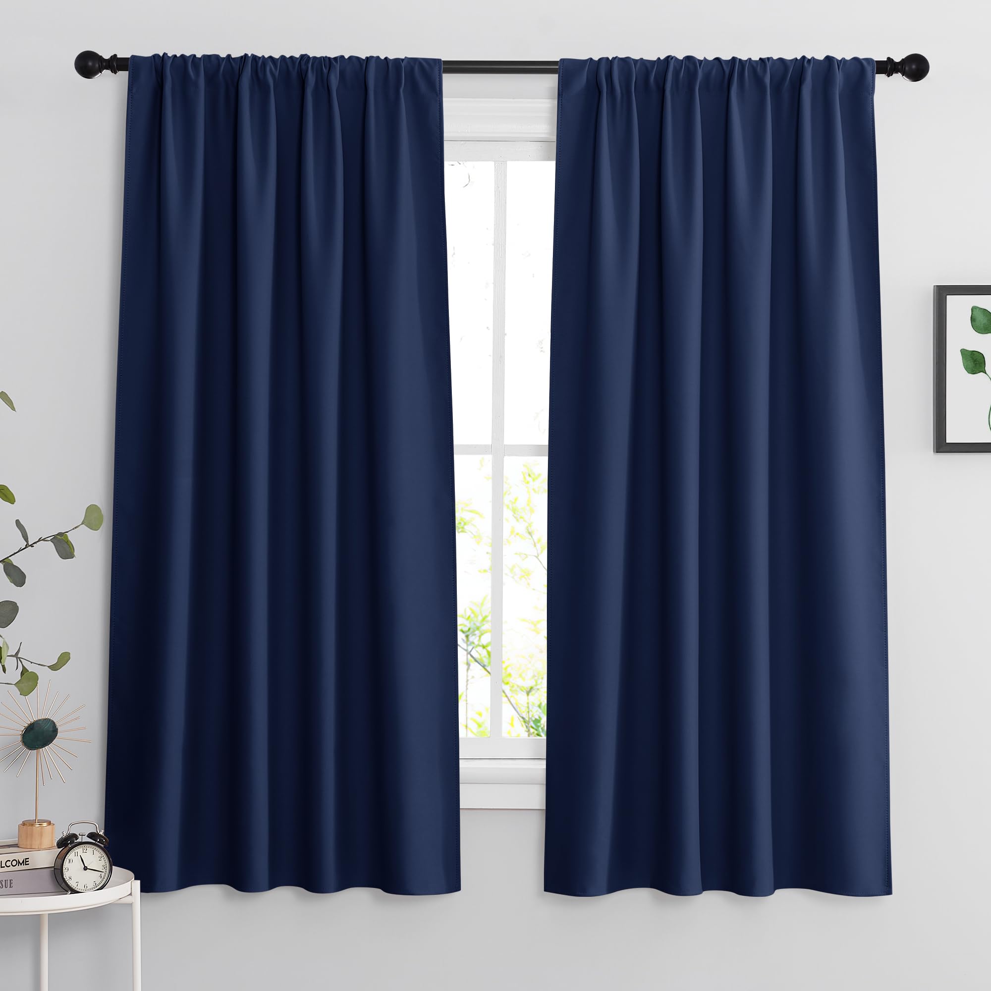 Blackout Curtains for Bedroom Living Room Nursery 63 inches Long (2 Count)