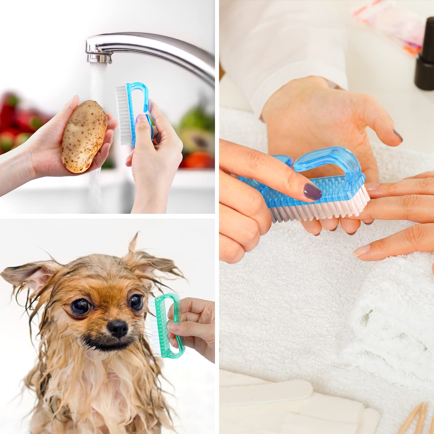 Handle Grip Nail Brush (4 Count)