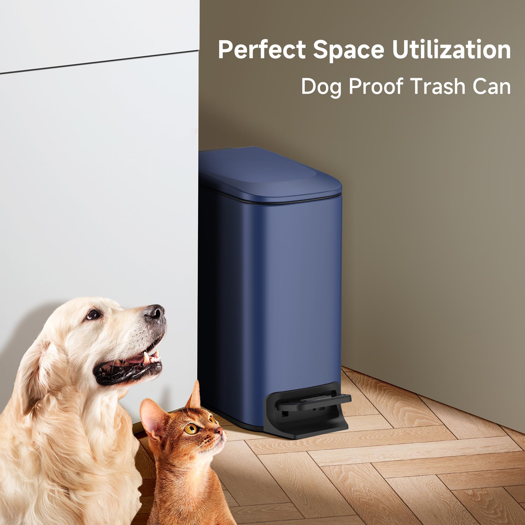 Small Bathroom Trash Can with Lid