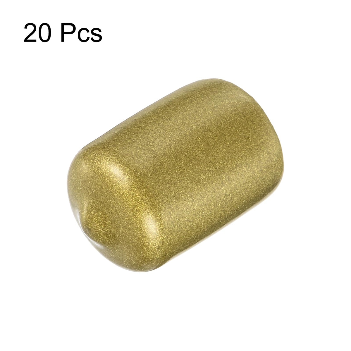 20pcs Rubber End Caps 15mm ID Vinyl Round Tube Bolt Cap Cover Thread Protectors Gold