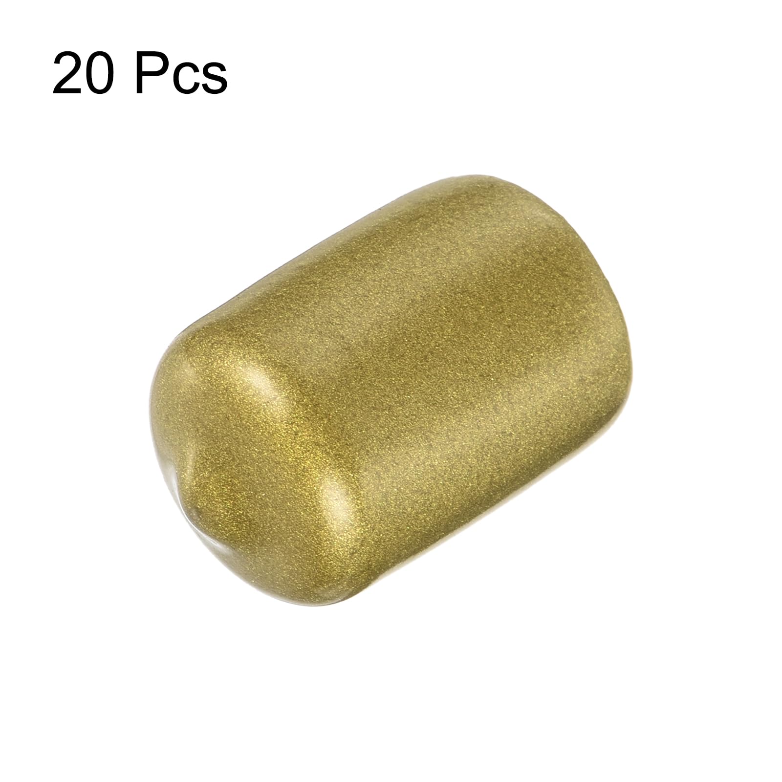 20pcs Rubber End Caps 14.5mm ID Vinyl Round Tube Bolt Cap Cover Thread Protectors Gold