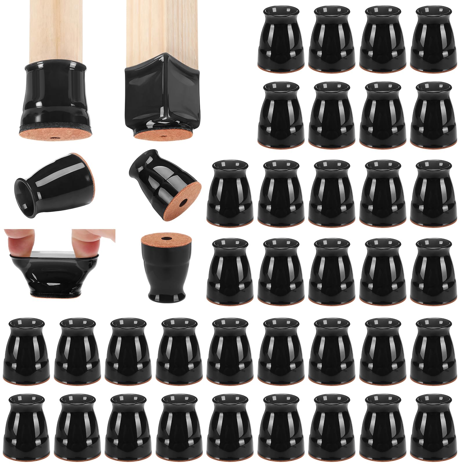 32 Pack Extra Small Chair Leg Floor Protectors for Hardwood Floors (36 Count)