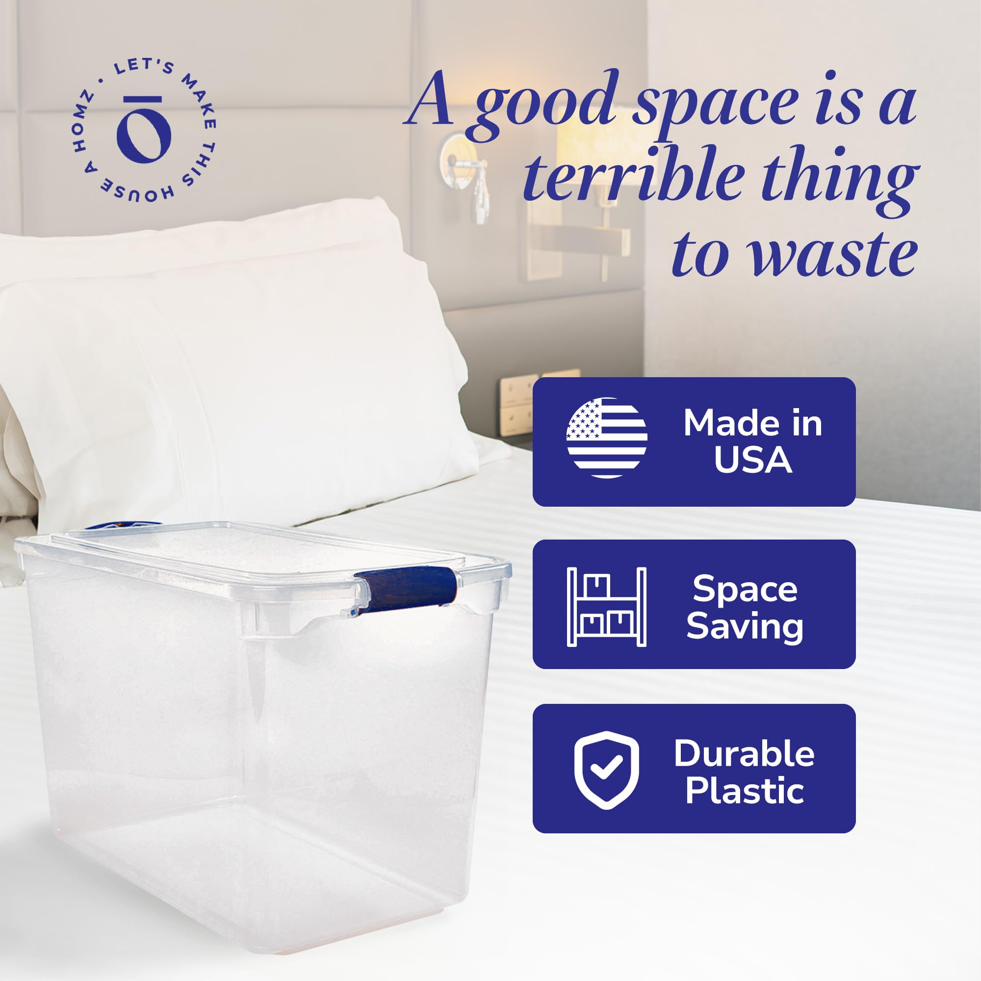 Clear Plastic Storage Bins w (2 Count)