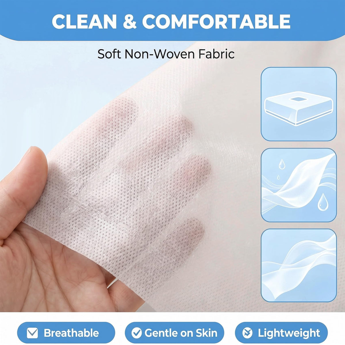100PCS Massage Table Sheets Disposable Spa Bed Cover 75x31 Waterproof White (100 Count)