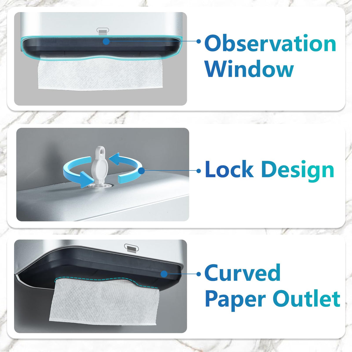 Trifold Hand Towel Dispenser for Bathroom