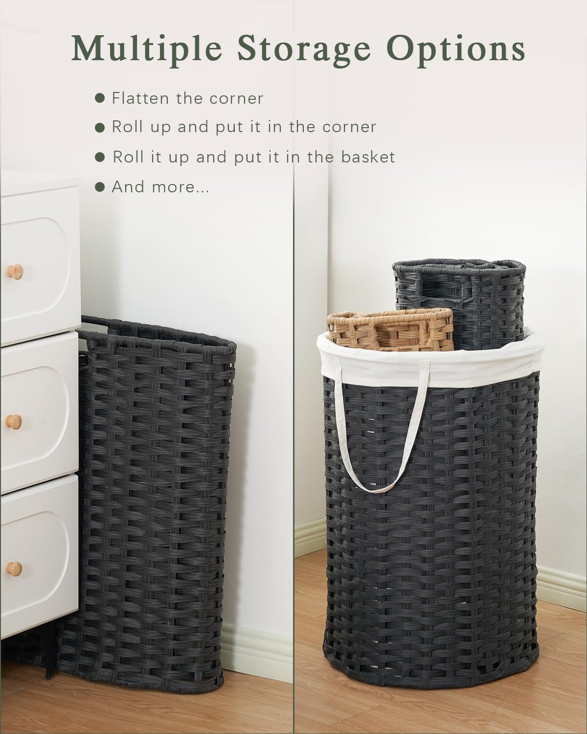 Large Laundry Hamper Laundry Basket Round 130L
