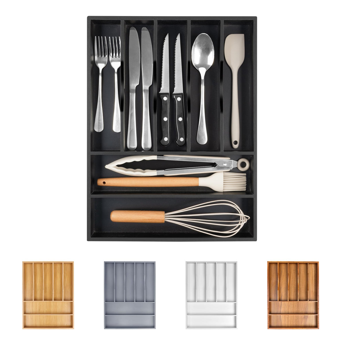 Bamboo Silverware Drawer Organizer