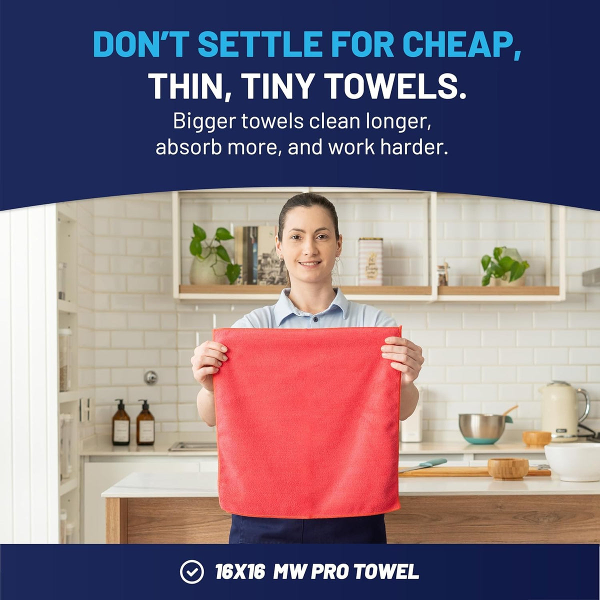 MW PRO Microfiber Cleaning Cloths Red (12 Count)