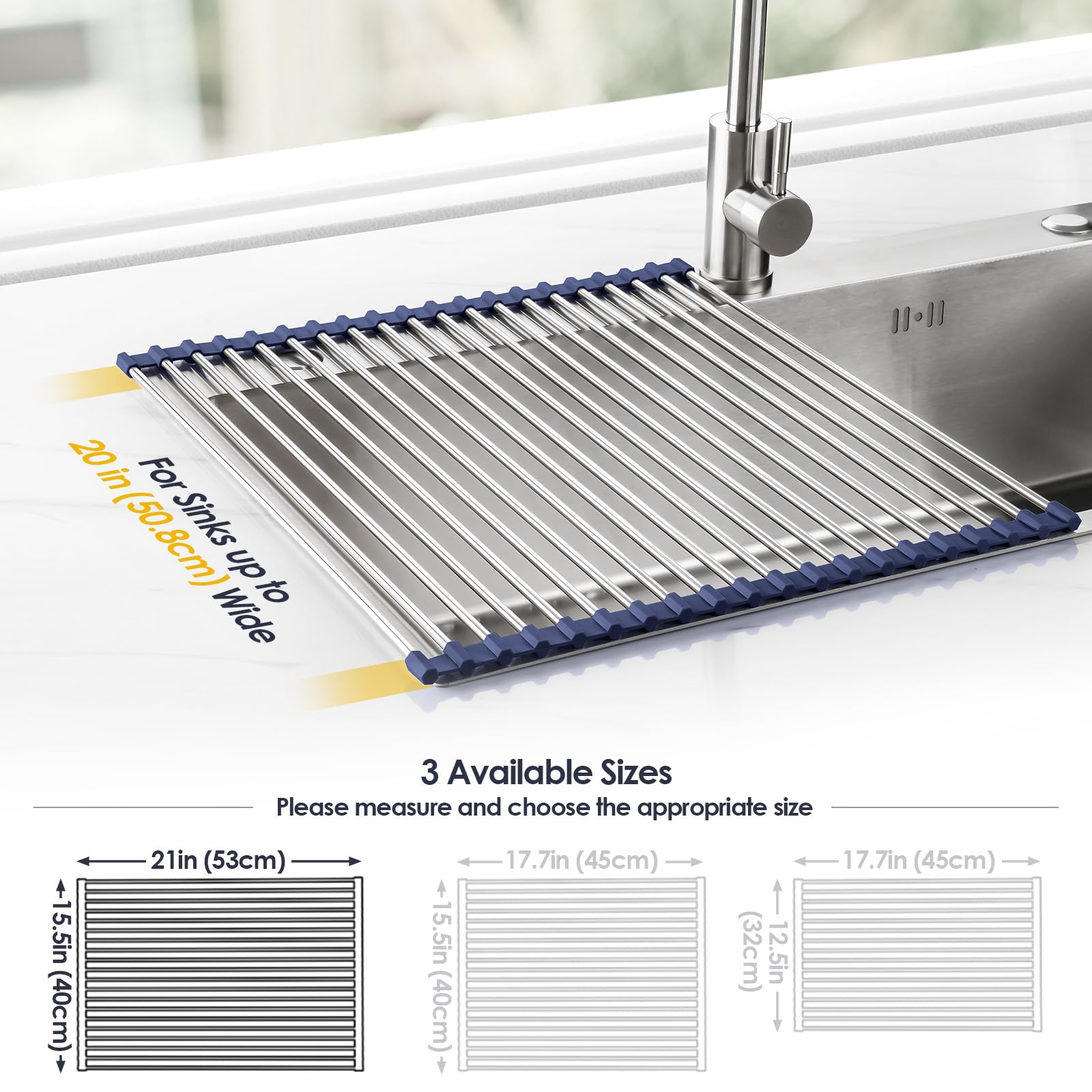 Roll Up Dish Drying Rack Over Sink