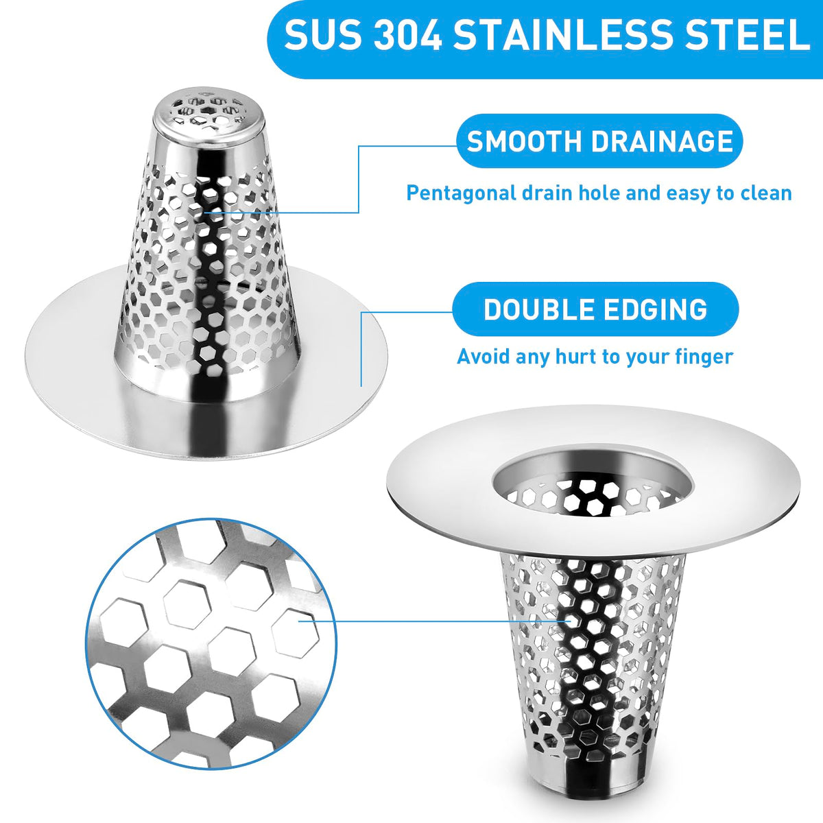 2PCS Bathroom Sink Drain Strainers (2 Count)
