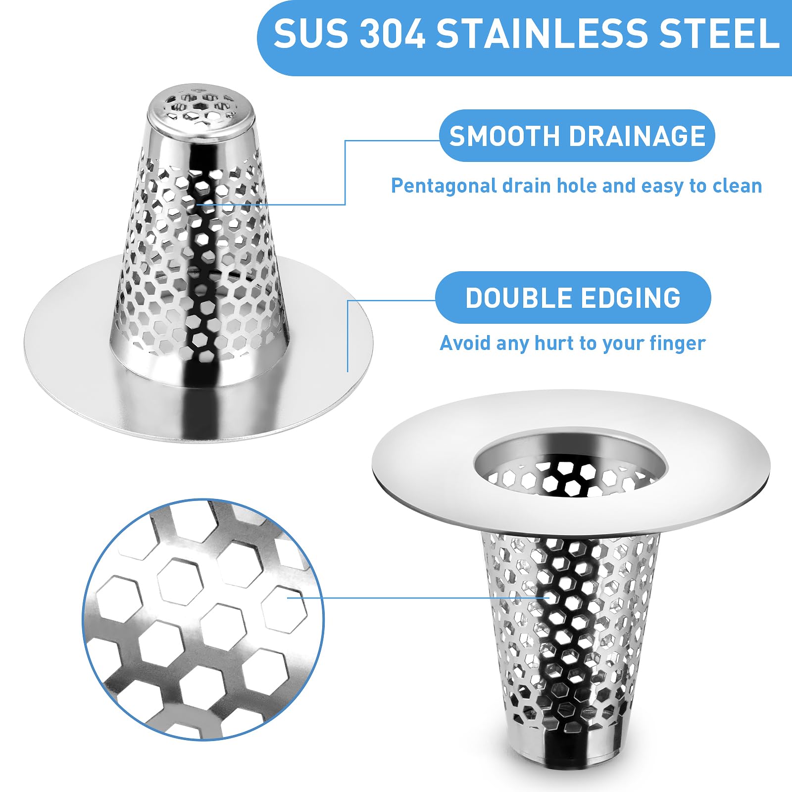 2PCS Bathroom Sink Drain Strainers (2 Count)