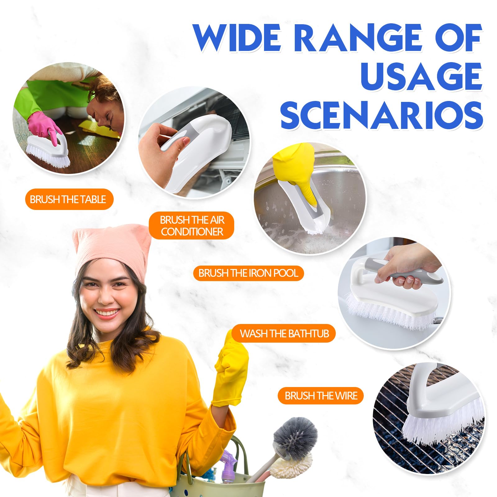 12 Pcs Scrub Brush for Cleaning with Handle Comfortable to Grip Heavy (12 Count)