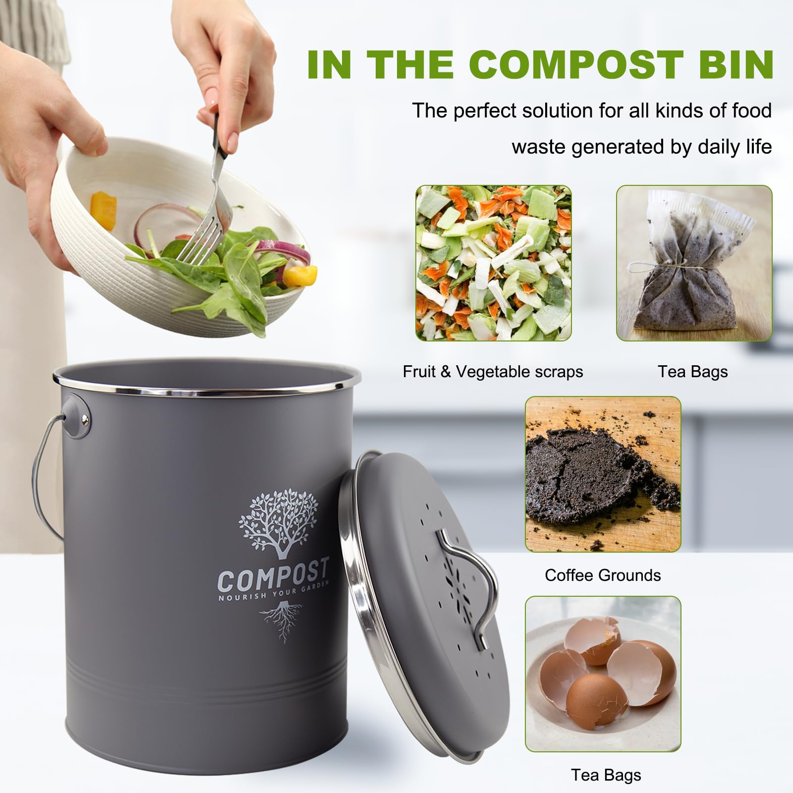 Kitchen Countertop Compost Bin