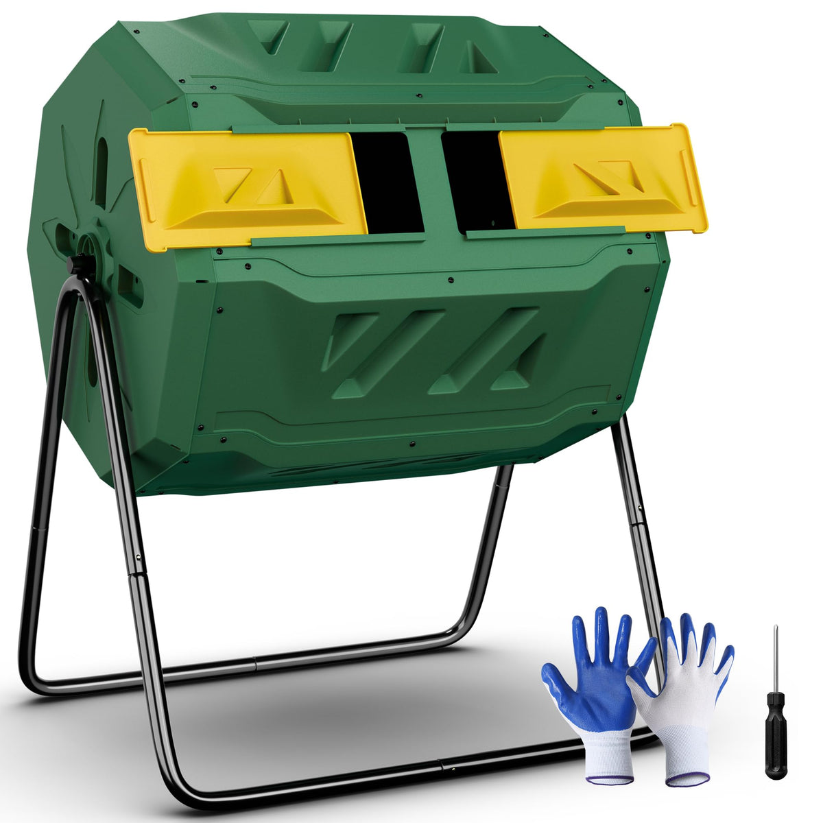 43 Gallon Outdoor Dual Chamber Tumbling Composter