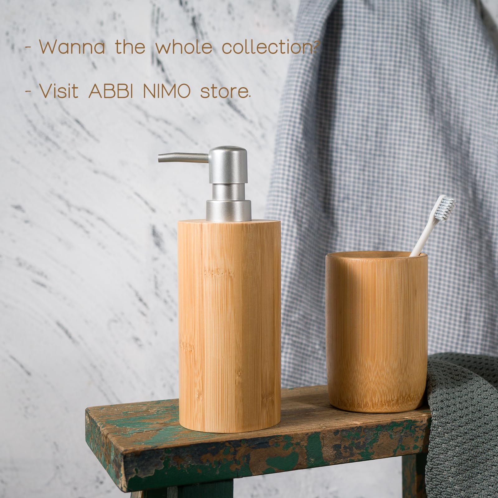 Natural Bamboo Cylindrical Soap Dispenser