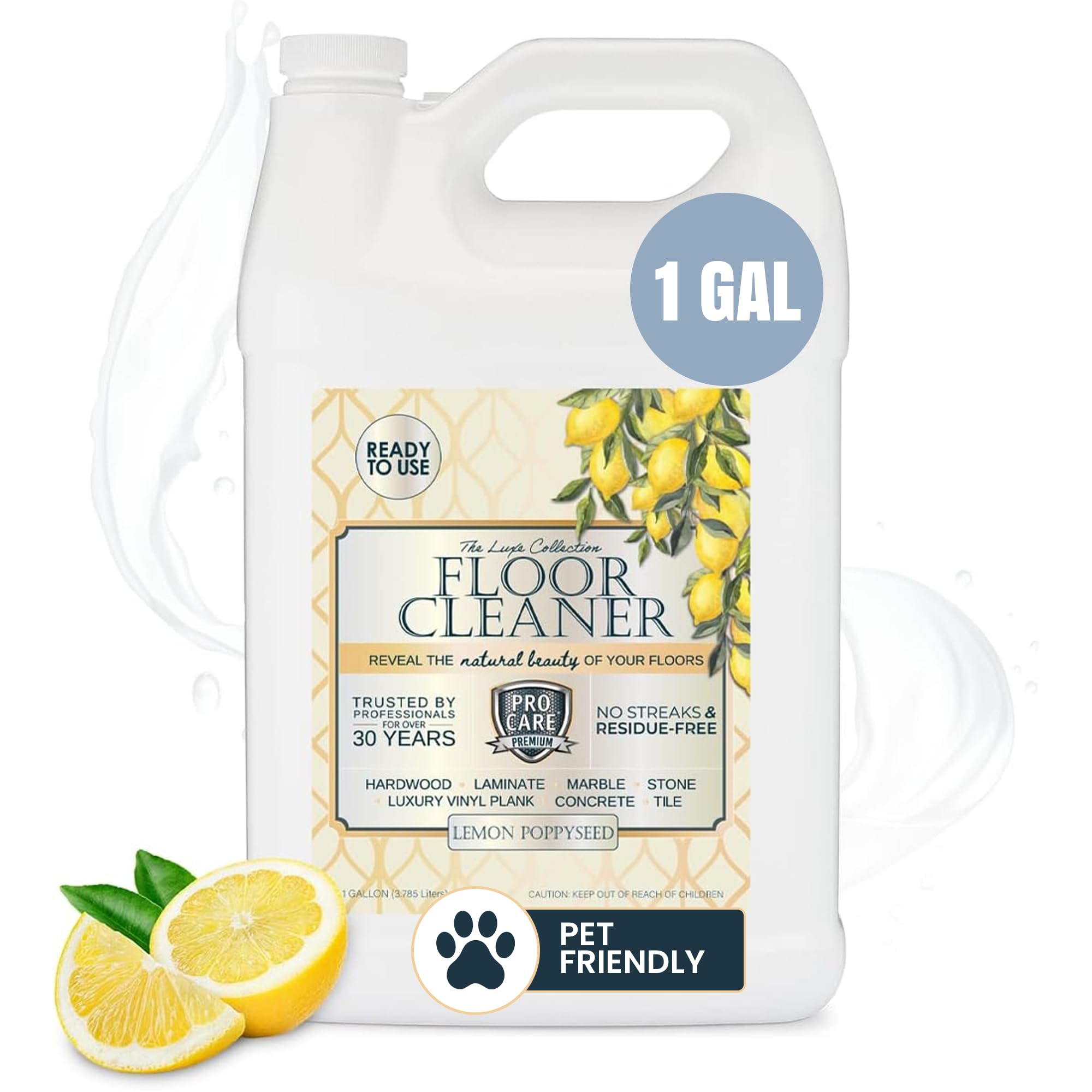 Floor Cleaner Ready to Use Lemon Poppyseed (128 Fl Oz)