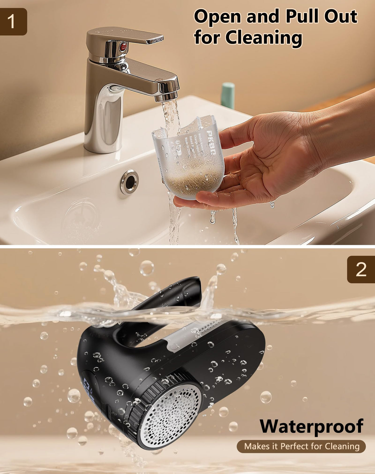 IPX6 Waterproof Washable Electric Fabric Shaver and Lint Remover