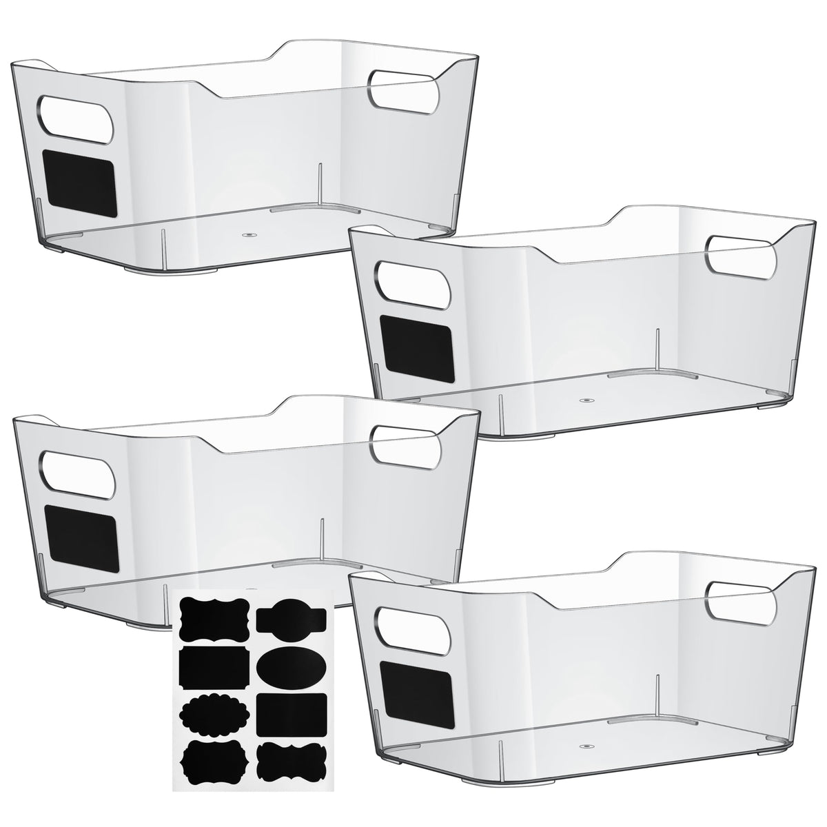Clear Plastic Storage Bins (4 Count)