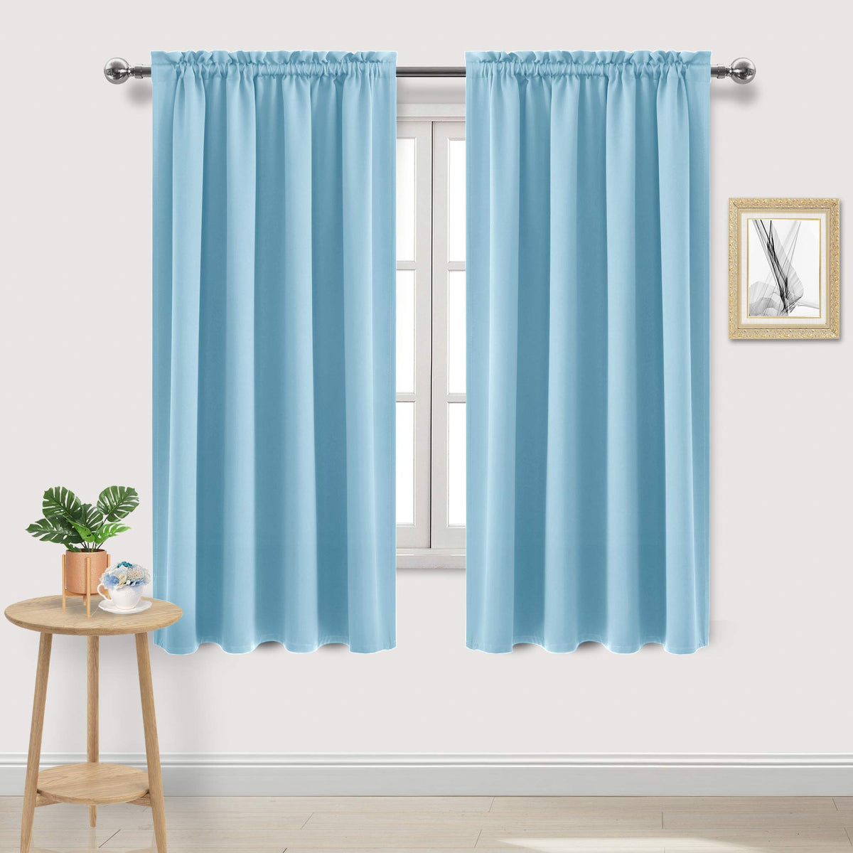 Blackout Curtains for Bedroom Living Room 52 x 63 Inch Long 2 Panels (2 Count)