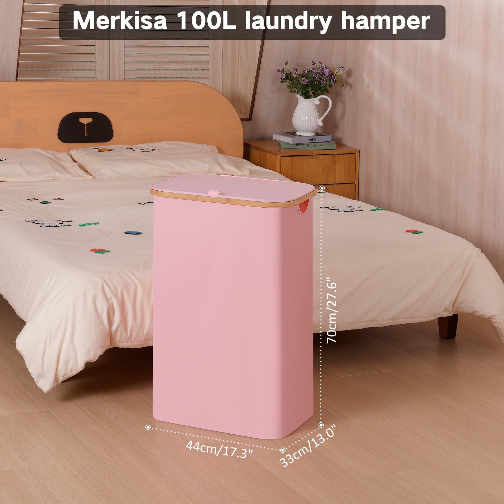 100L Laundry Hamper with Lid