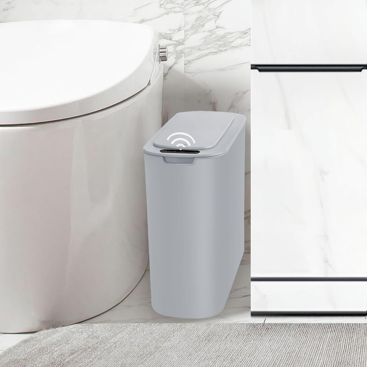 Automatic Motion Sensor Bathroom Trash Can with Lid