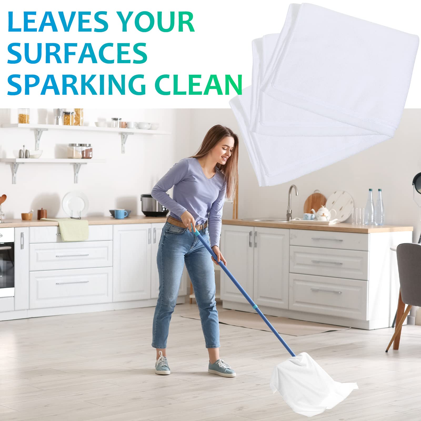 6 Pcs Extra Large Microfiber Cleaning Cloth 30" x 20" Washable Reusable Microfiber Towel Streak Free Lint Free Cloth for Cleaning Home Glass Office Window Bathrooms (6 Count)