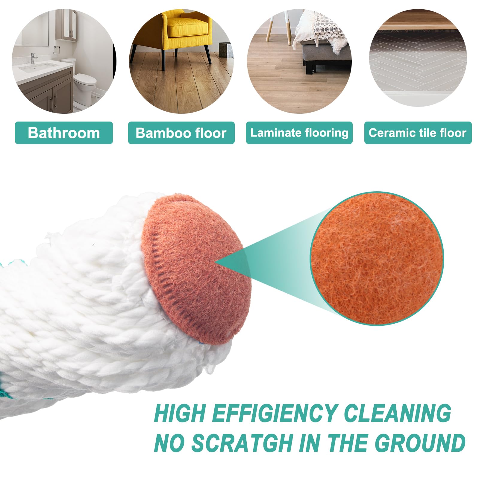 Self Wringing Twist Mop with 57 " Long Handle