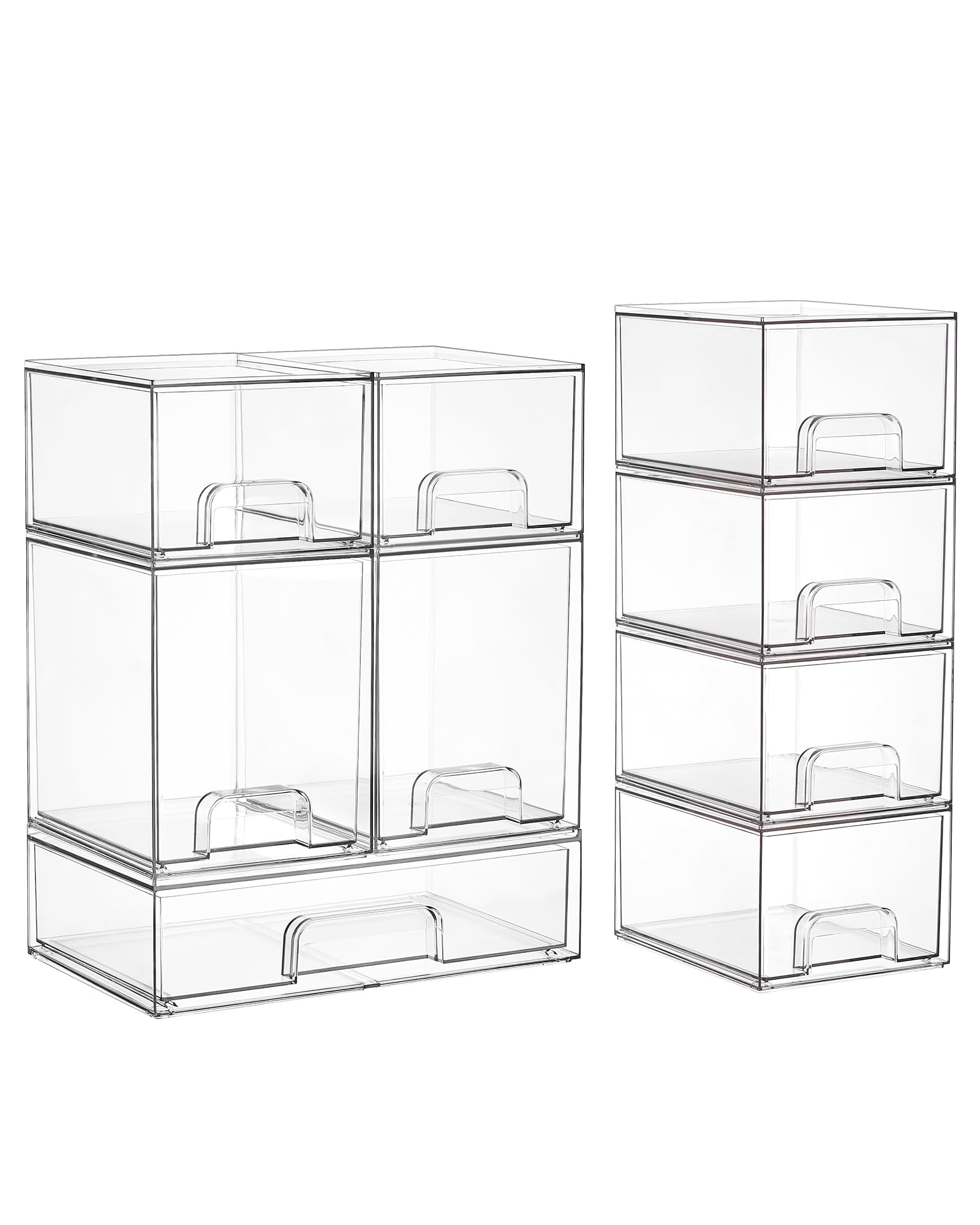 Clear Stackable Storage Drawers Set of 9 (9 Count)