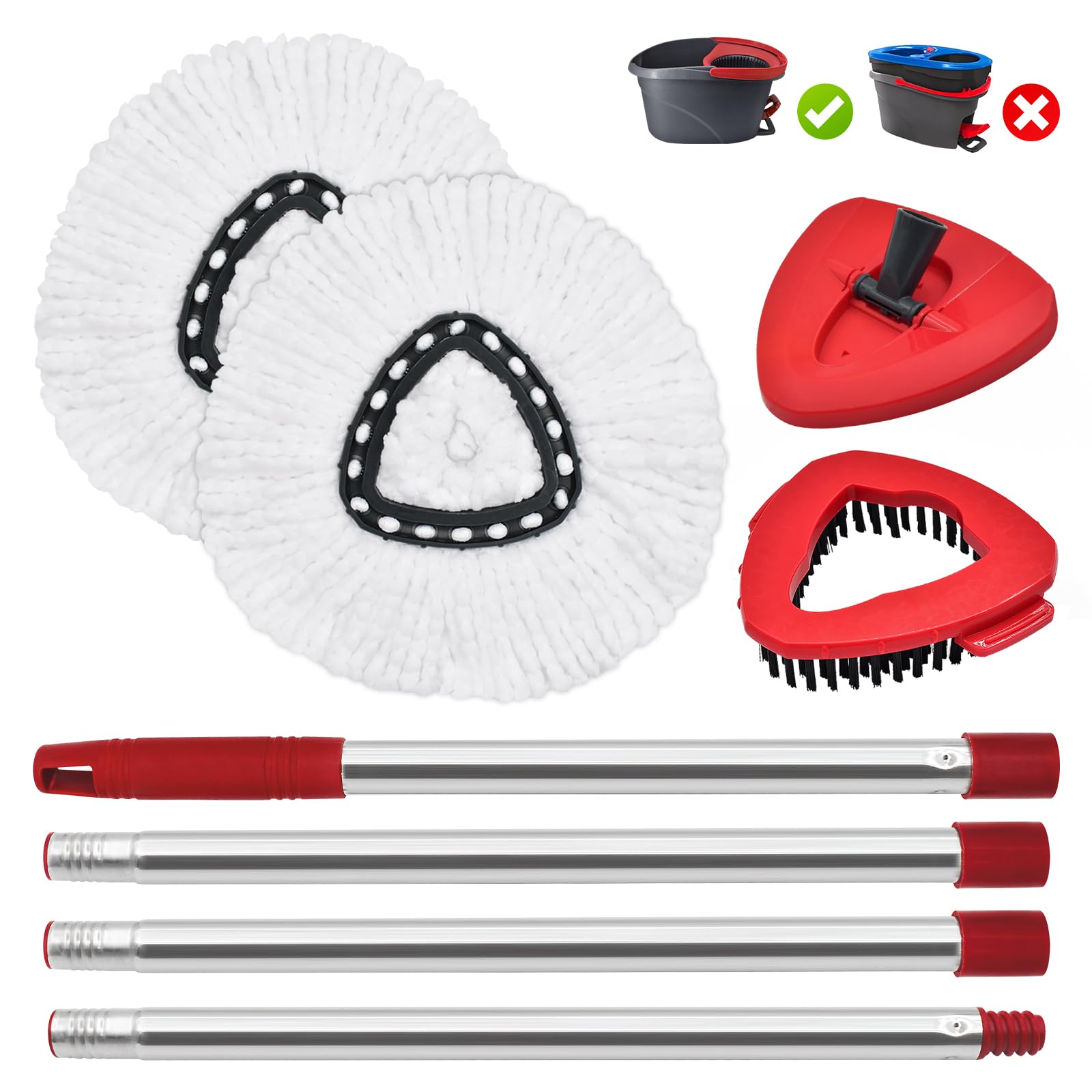 Spin Mop Handle Replacement for Ocedar (5 Count)
