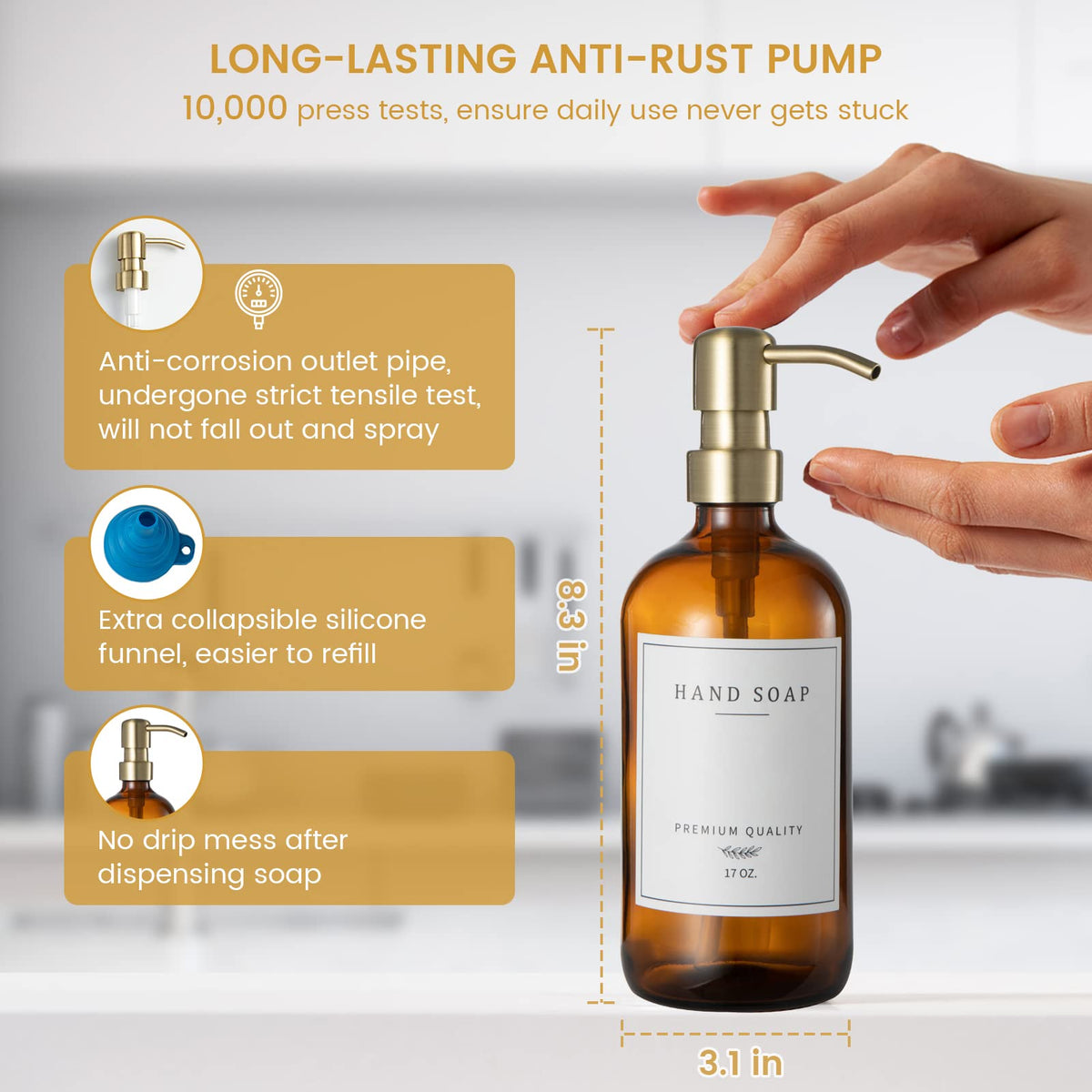 Glass Soap Dispenser for Kitchen