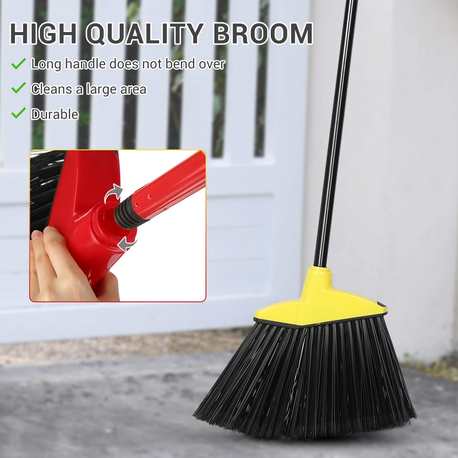 20 Pcs Heavy Duty Broom Commercial Outdoor Indoor (20 Count)