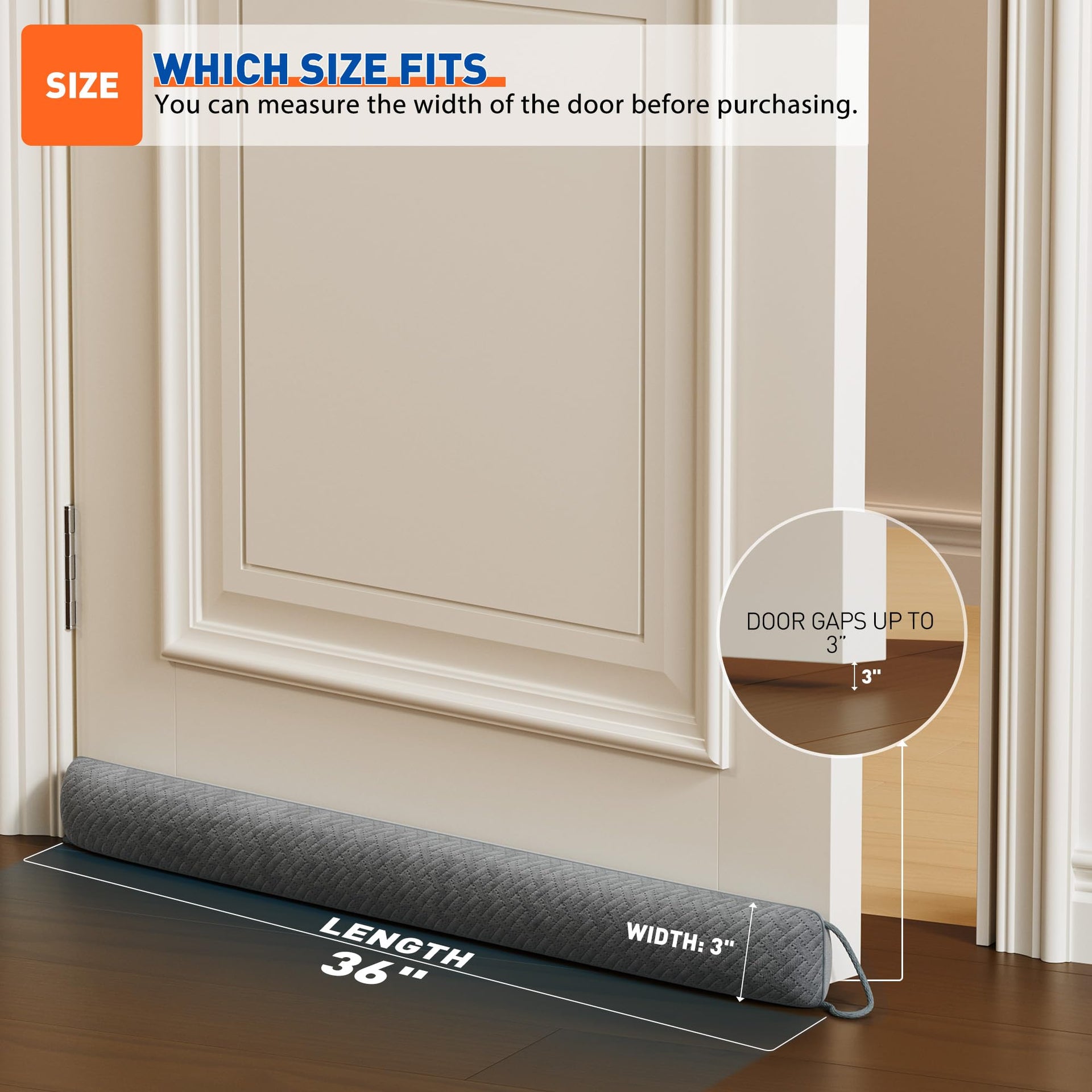 Door Draft Stopper for Bottom of Door 36 Inches