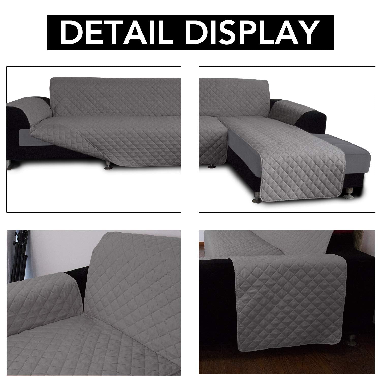 Reversible L Shape Sectional Couch Cover