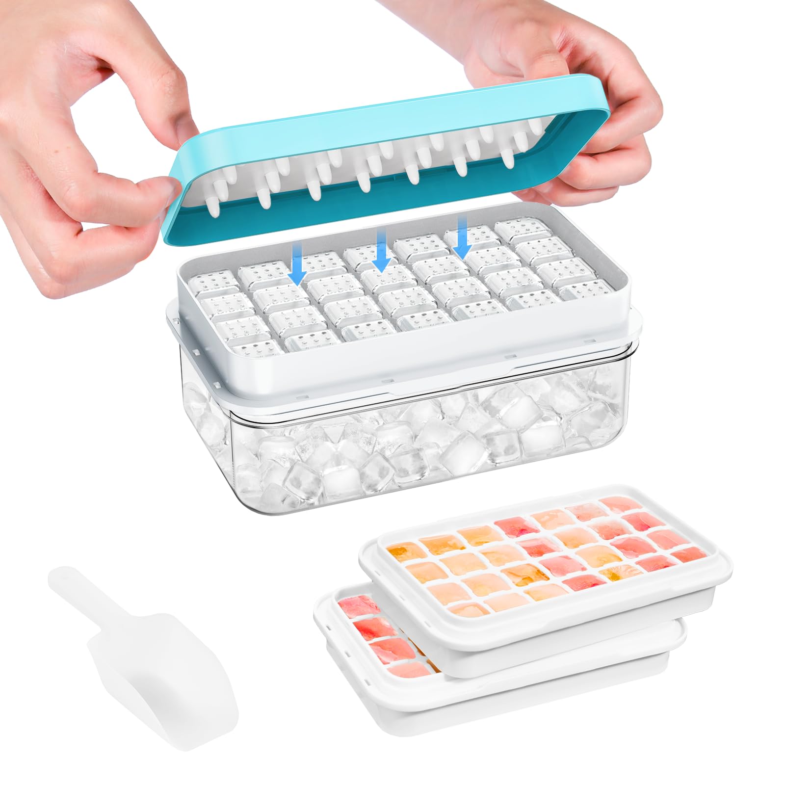Ice Cube Tray with Lid and Bin