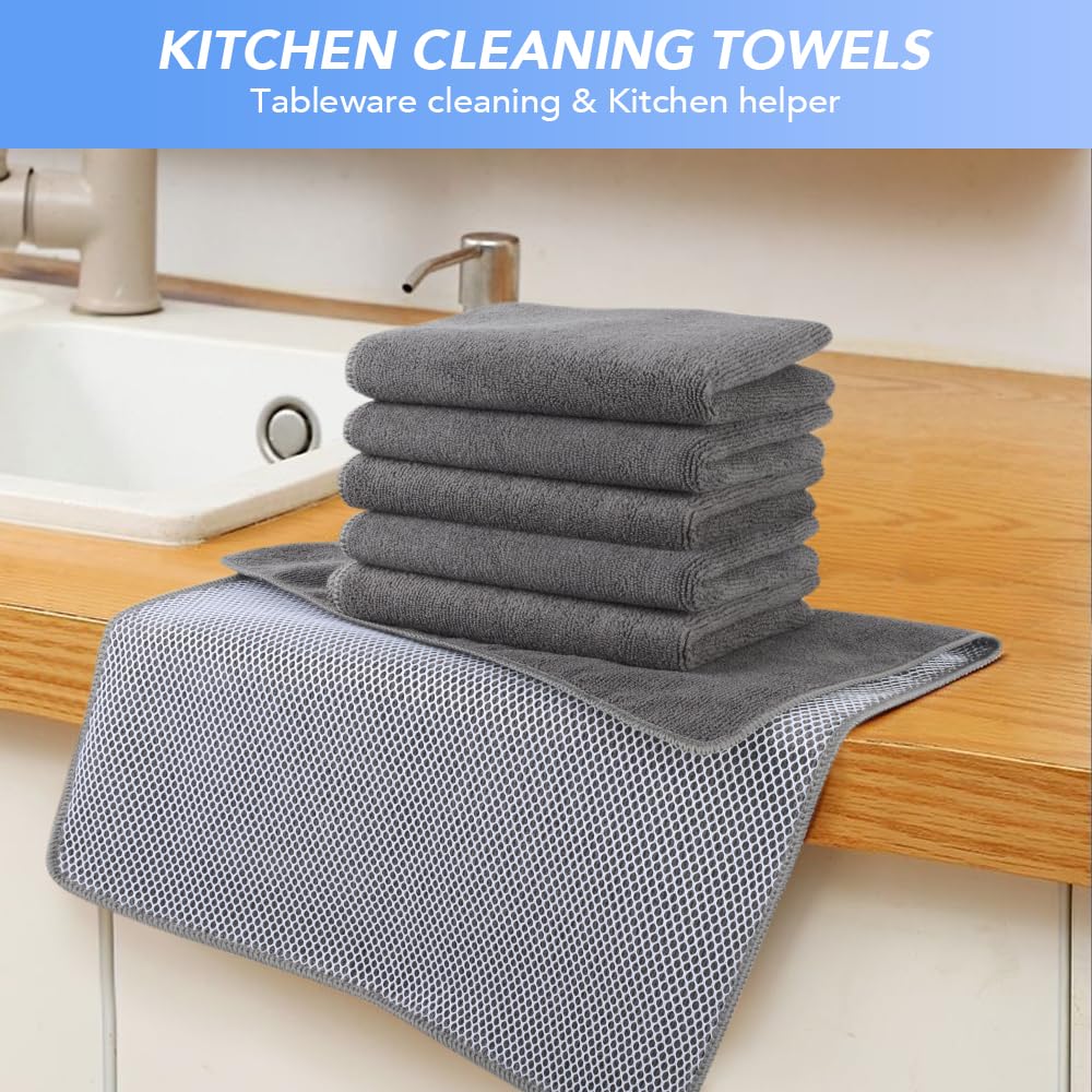 Dish Cloths for Washing Dishes with Scrub Side (6 Count)