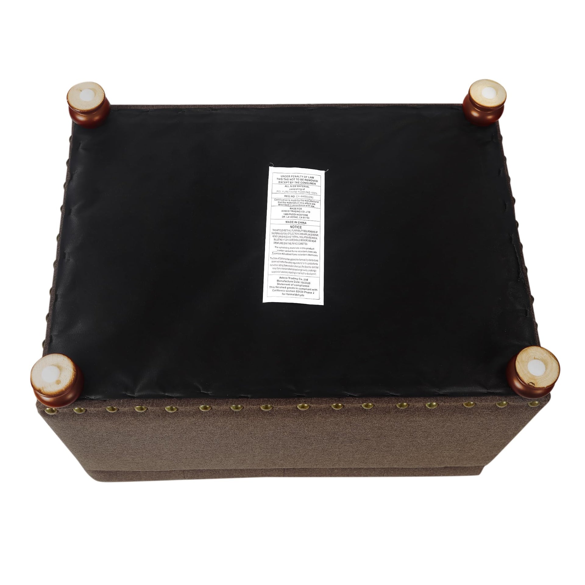 Storage Ottoman Linen Tufted Bench