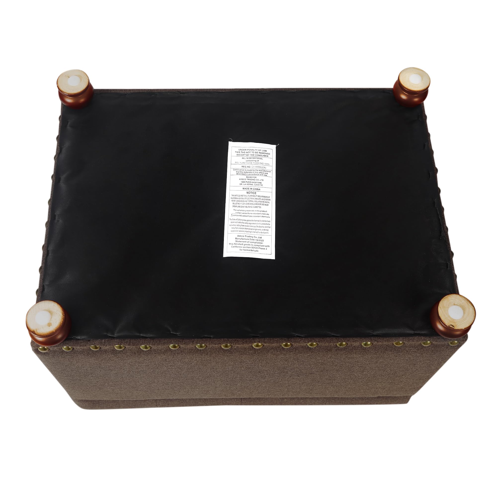 Storage Ottoman Linen Tufted Bench