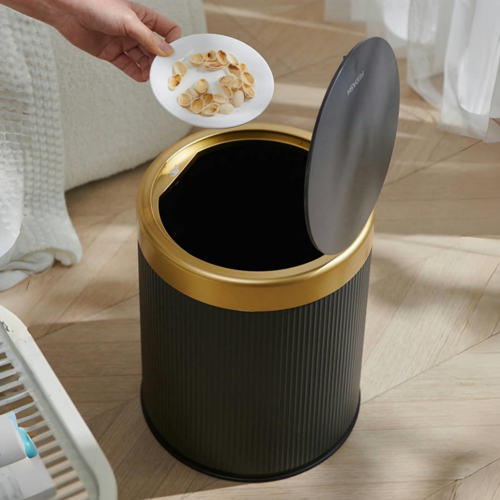 Automatic Bathroom Trash Can with Lid