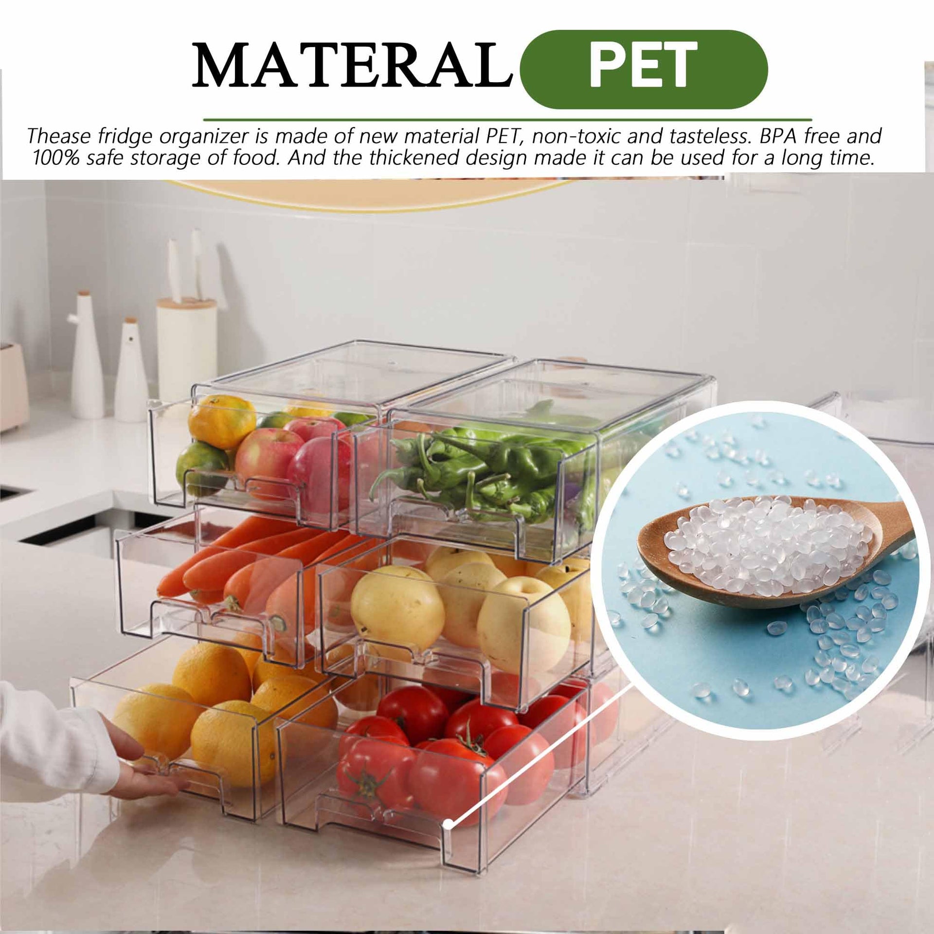 2 Pack Stackable Clear Drawer Organizer (2 Count)