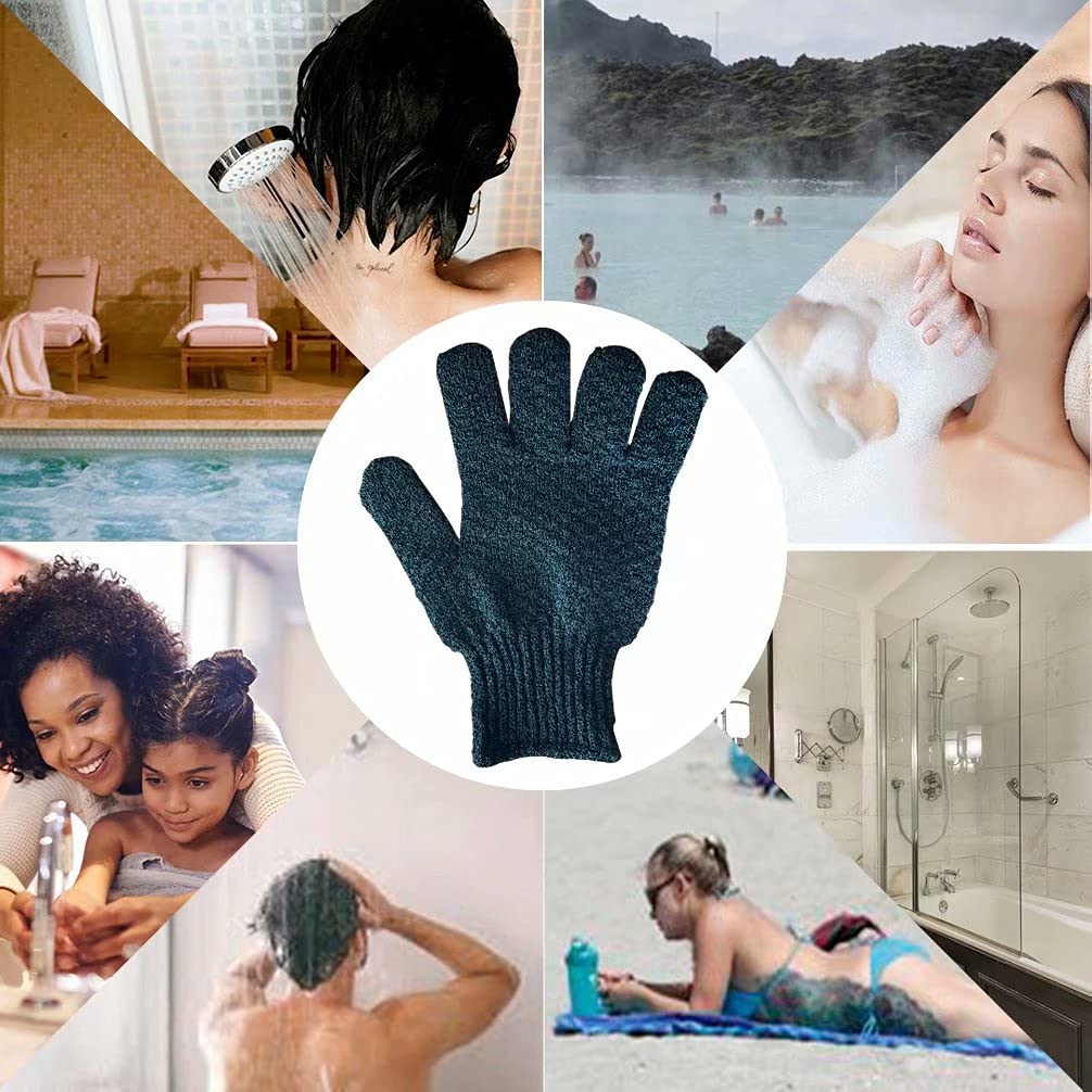 2 Pairs Bath Exfoliating Gloves for men and women (4 Count)