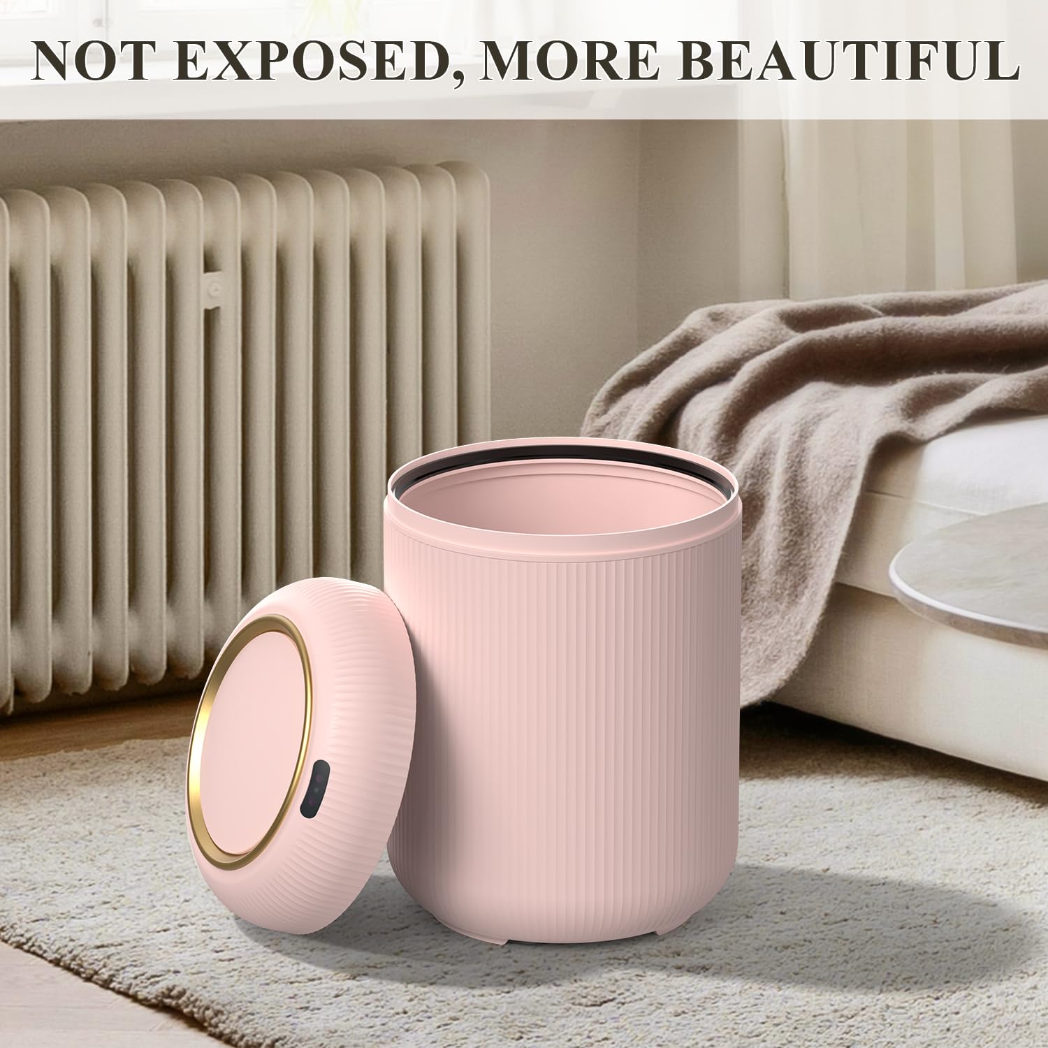 Small Pink Trash Can Bathroom