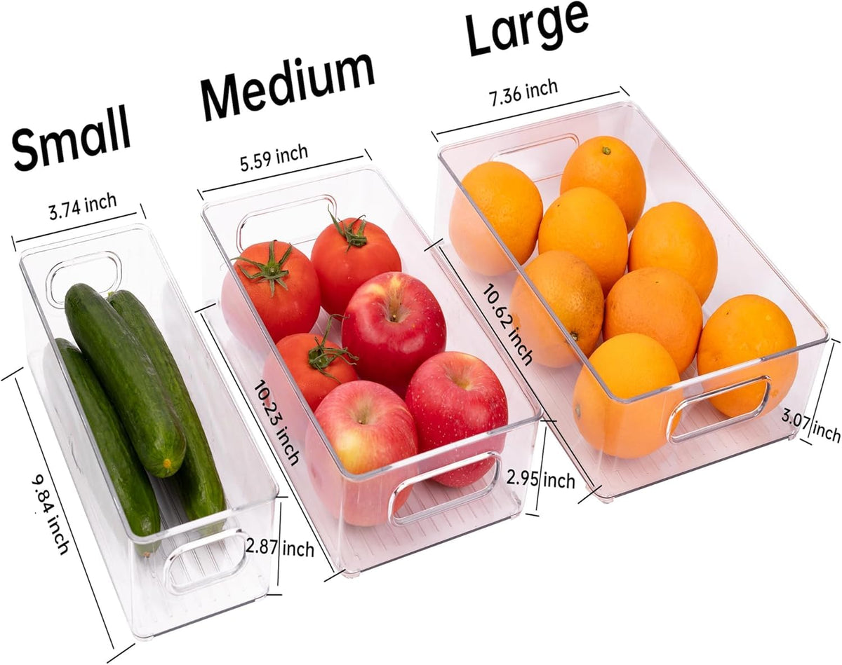 9 Pack Refrigerator Organizer Bins