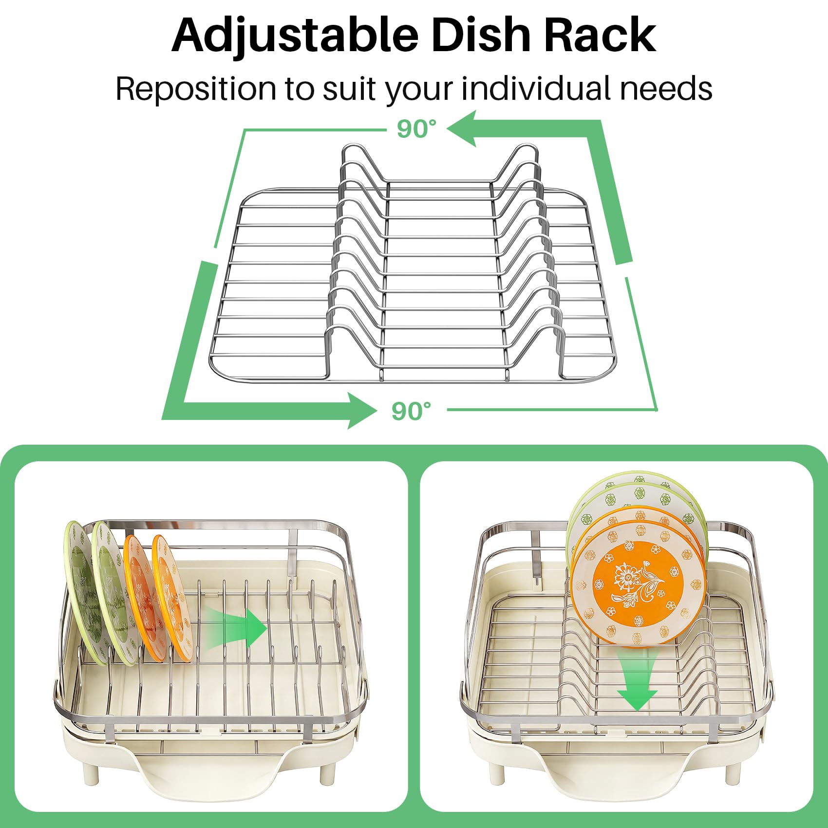 Expandable Dish Drying Rack for Small Kitchen Counter